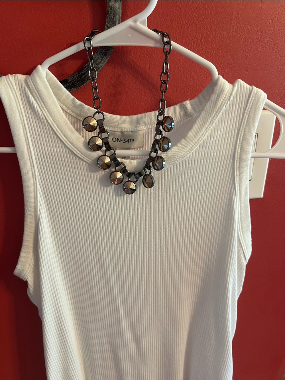 Gunmetal Disc Chain Necklace - ON-34th Inspired